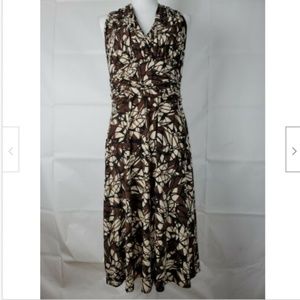 Evan-Picone Sz 10 Dress Brown Tan Black Stretch
